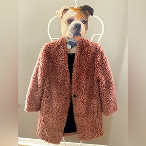 ZARA Pink Teddy Fleece Coat